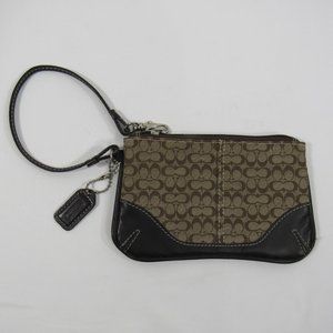 Coach CC Brown Canvas Cloth Wristlet